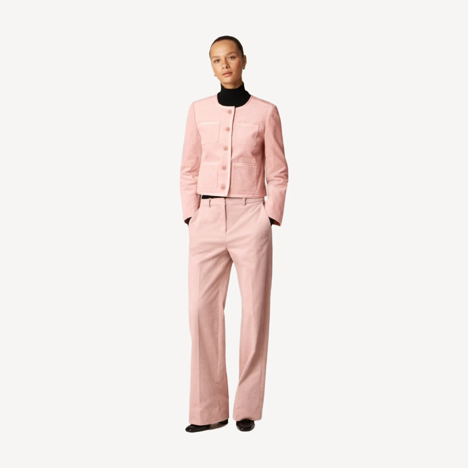 Wide-leg trouser in stretch corduroy