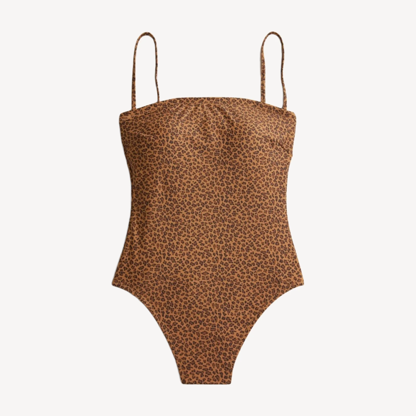Squareneck one-piece in leopard print