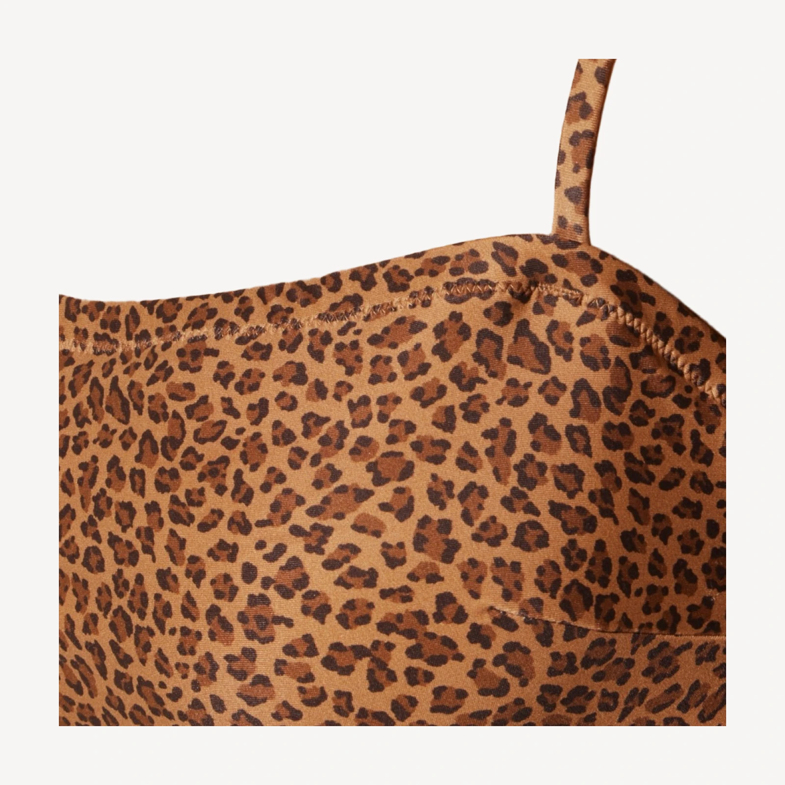 Squareneck one-piece in leopard print