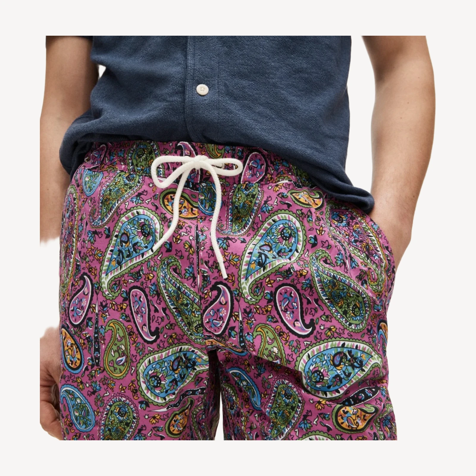 6" stretch swim trunk in print with ECONYL® nylon