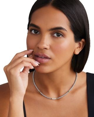 Lagos 18K Yellow Gold & Sterling Silver Black Caviar Diamond & Black Ceramic Collar Necklace