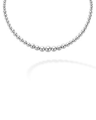 Lagos Sterling Silver Caviar Bubbly Petite Graduated Bead Collar Necklace, 18