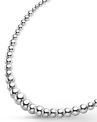 Lagos Sterling Silver Caviar Bubbly Petite Graduated Bead Collar Necklace, 18