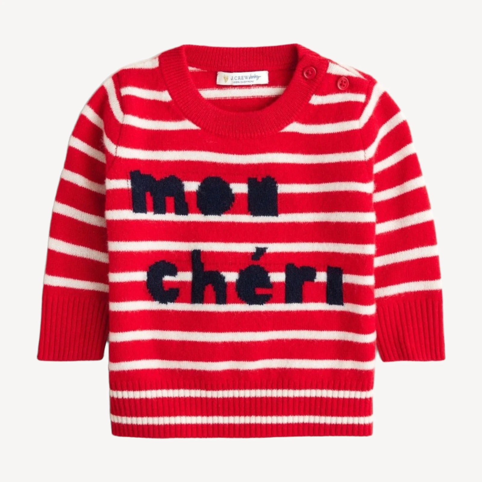 Limited-edition baby cashmere "mon cheri" crewneck sweater