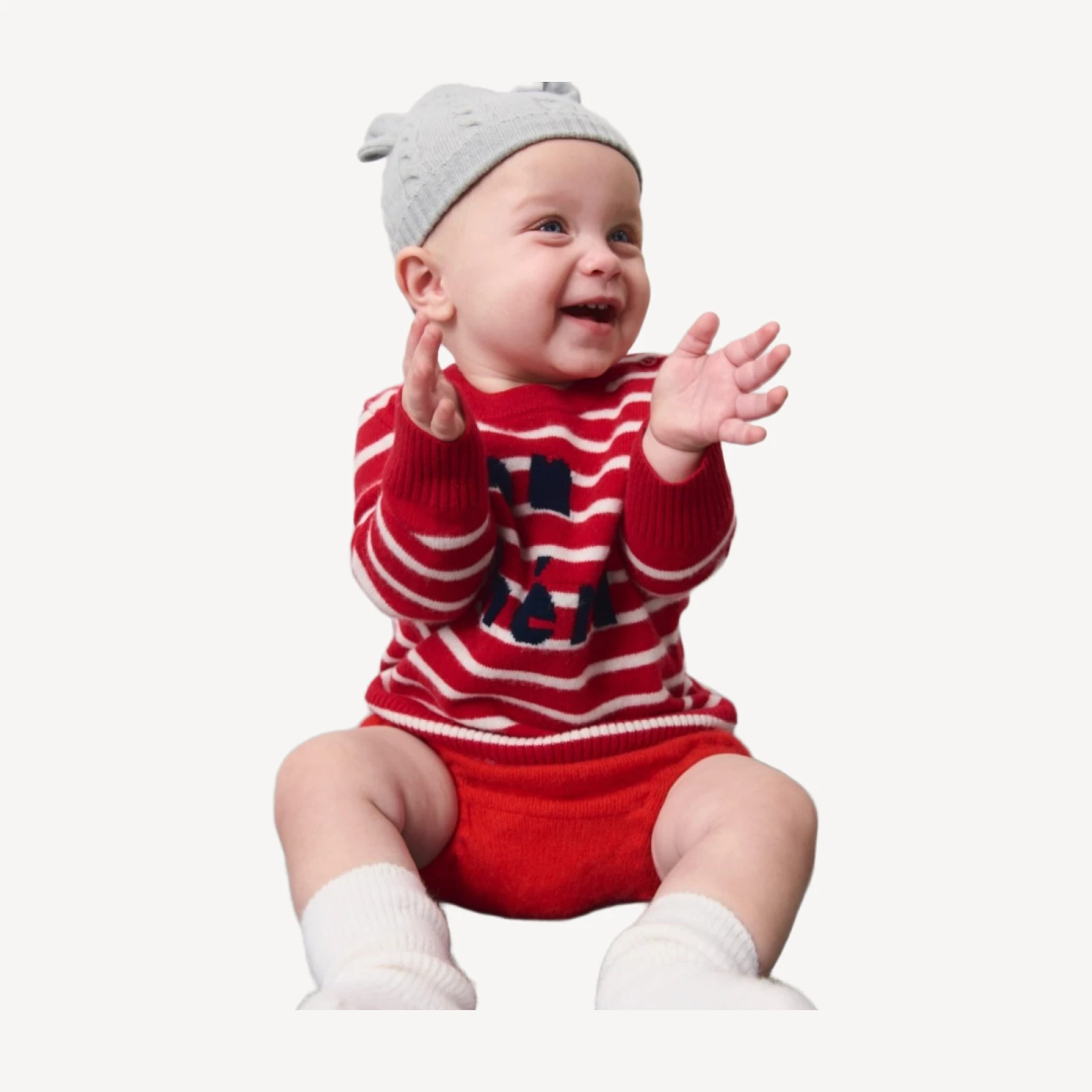 Limited-edition baby cashmere "mon cheri" crewneck sweater