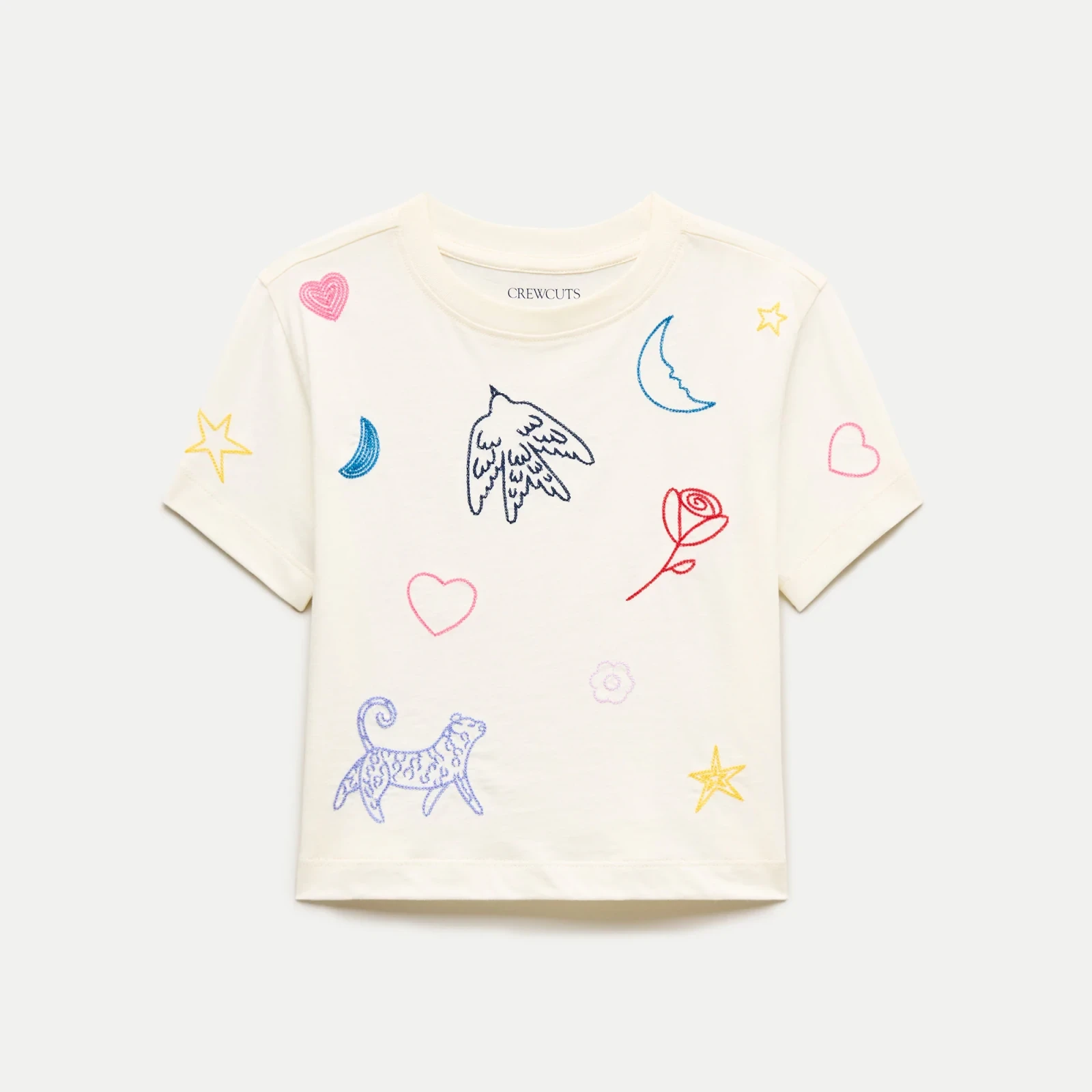 Girls' everyday T-shirt with embroidery