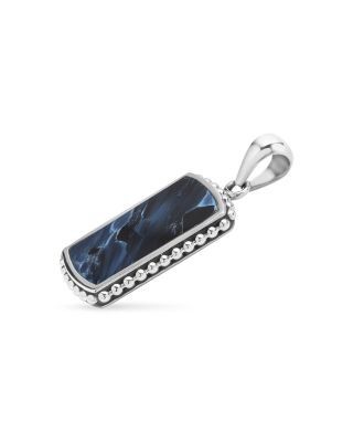 Lagos Men's Sterling Silver Anthem Stone Tag Amulet Pendant