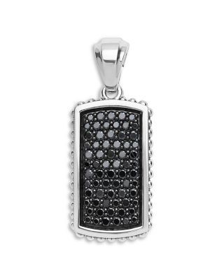 Lagos Men's Sterling Silver Anthem Black Diamond Tag Amulet Pendant