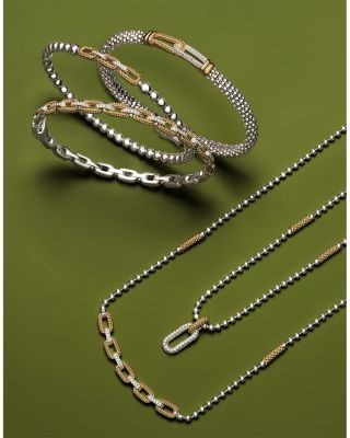 Lagos 18K Yellow Gold & Sterling Silver Caviar Lux Diamond Clip Pendant Necklace, 16-18 - Exclusive