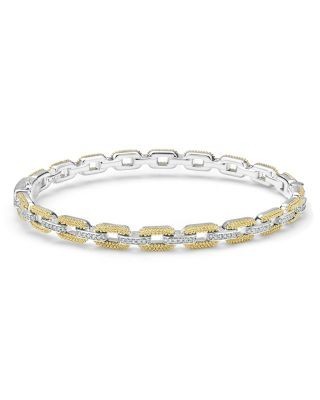 Lagos 18K Yellow Gold & Sterling Silver Caviar Lux Diamond Chain Link Bracelet