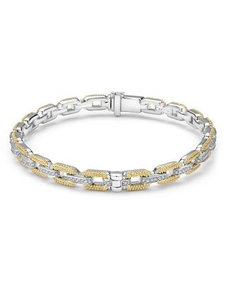 Lagos 18K Yellow Gold & Sterling Silver Caviar Lux Diamond Chain Link Bracelet - Exclusive