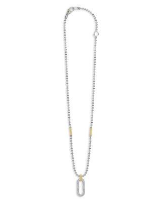 Lagos 18K Yellow Gold & Sterling Silver Caviar Lux Diamond Clip Pendant Necklace, 16-18 - Exclusive