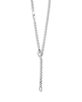 Lagos Sterling Silver Signature Caviar Interlocking Ring Station Necklace, 20
