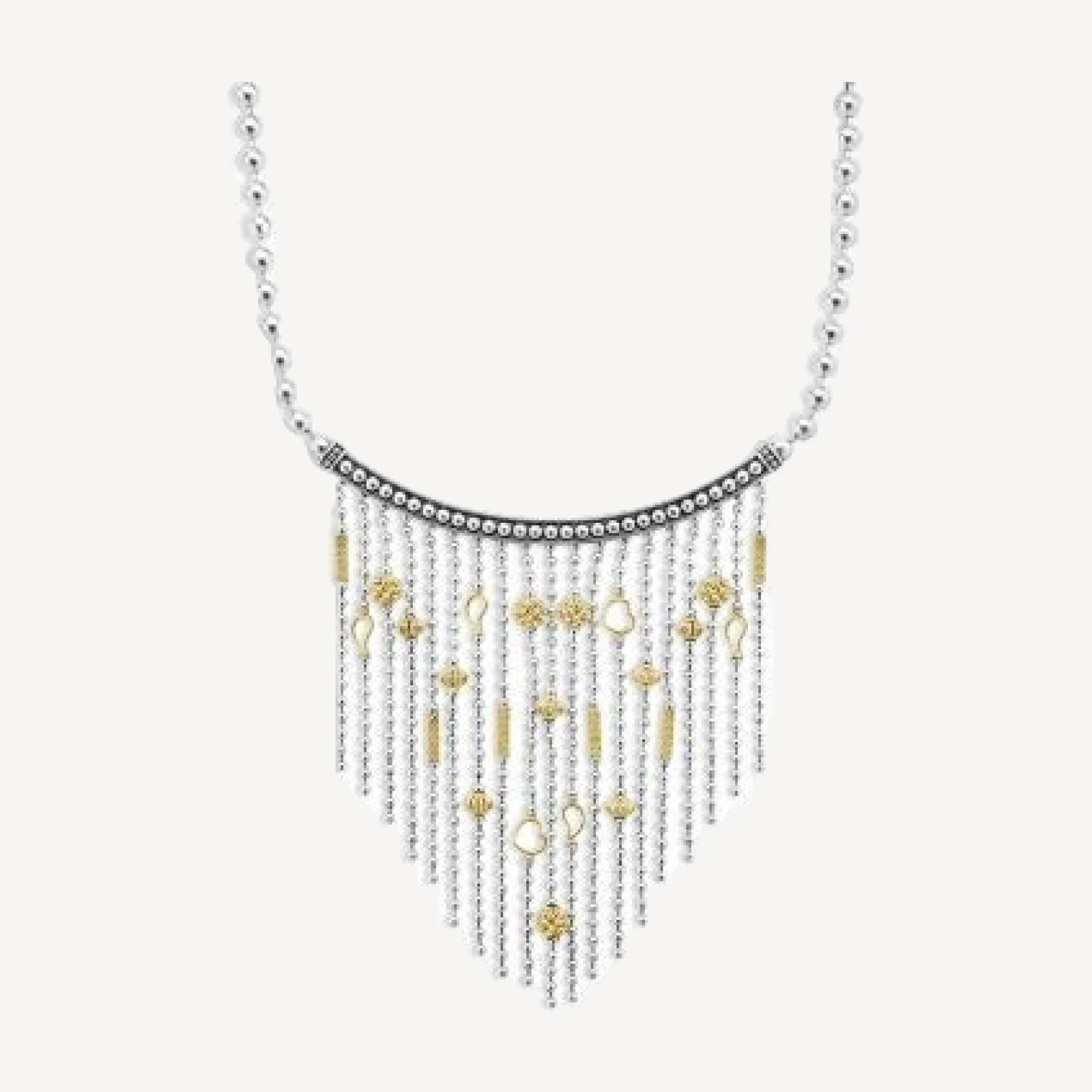 Lagos Sterling Silver & 18K Yellow Gold Caviar Multi Strand Necklace, 16