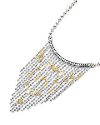 Lagos Sterling Silver & 18K Yellow Gold Caviar Multi Strand Necklace, 16