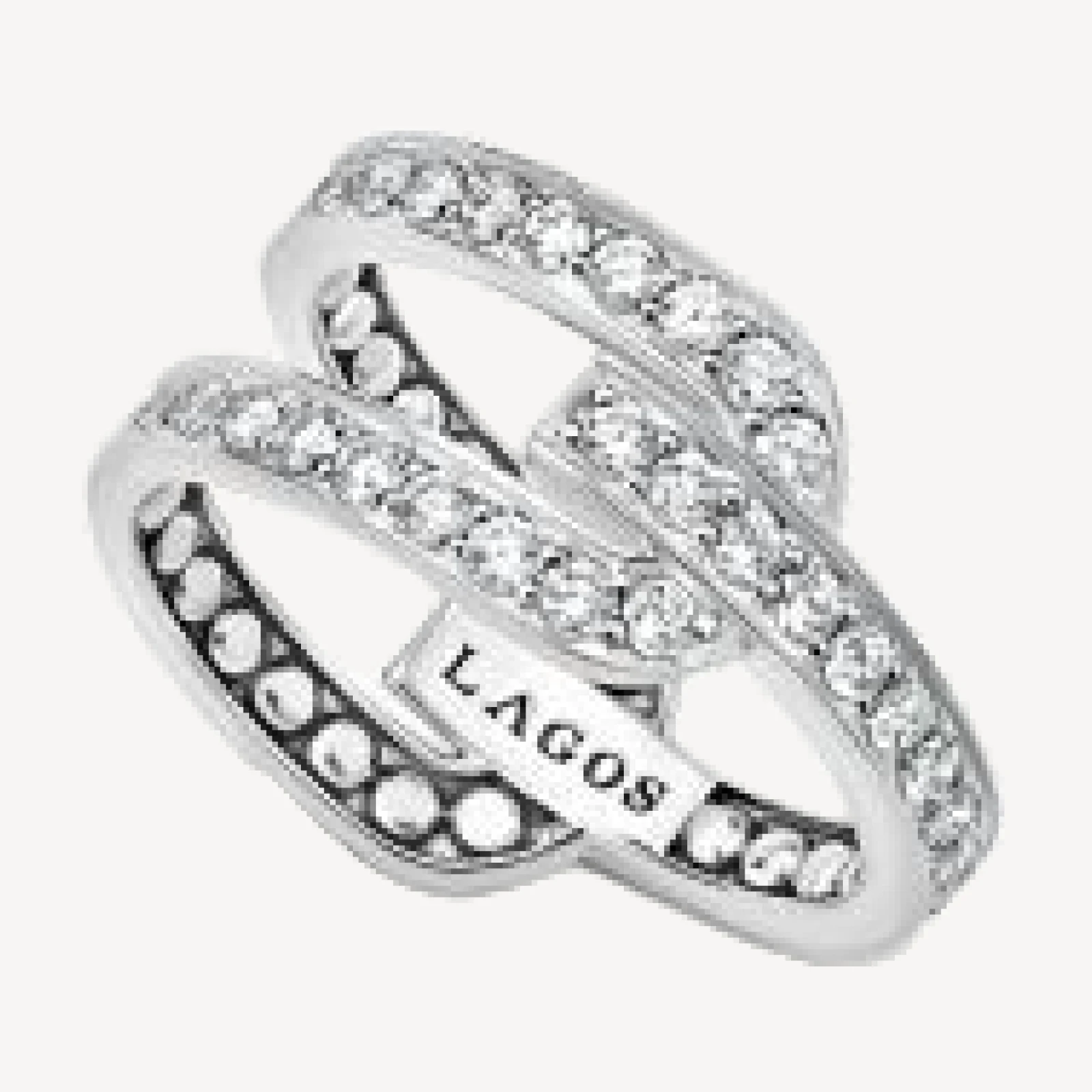 Lagos Sterling Silver Diamond Caviar Linear Ring