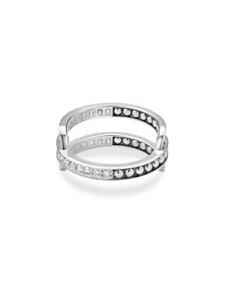 Lagos Sterling Silver Diamond Caviar Linear Ring