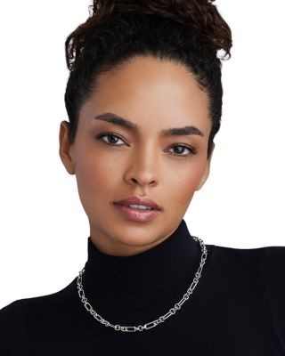 Lagos Sterling Silver Signature Caviar Petite Link Necklace, 18