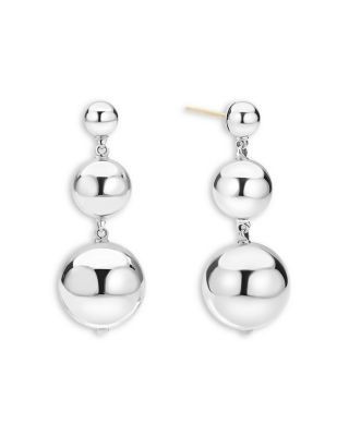 Lagos Sterling Silver Caviar Bubbly Triple Bead Drop Earrings