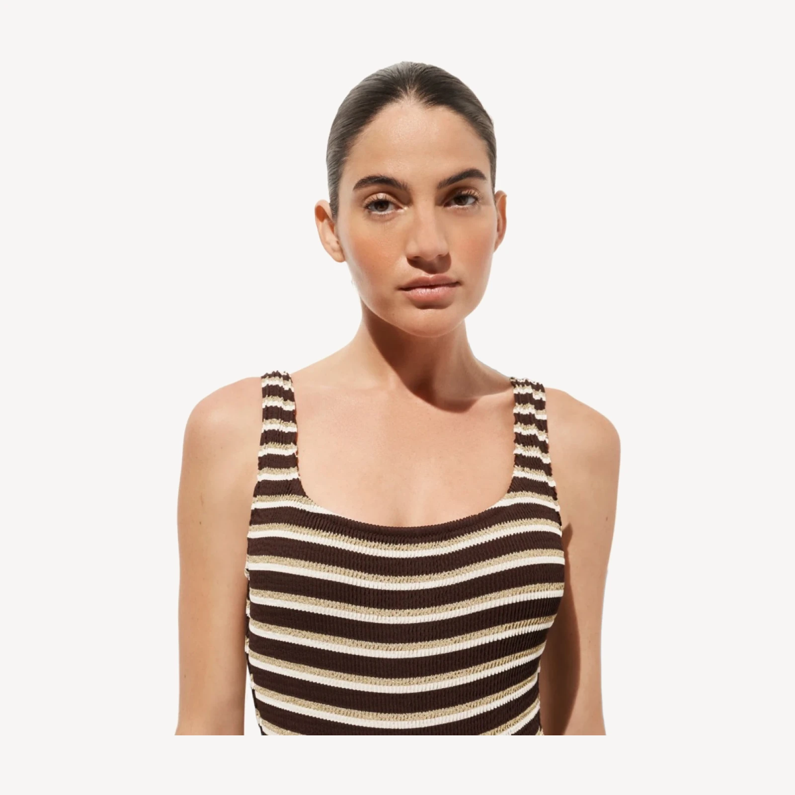 Claudia scrunchie one-piece in metallic stripe
