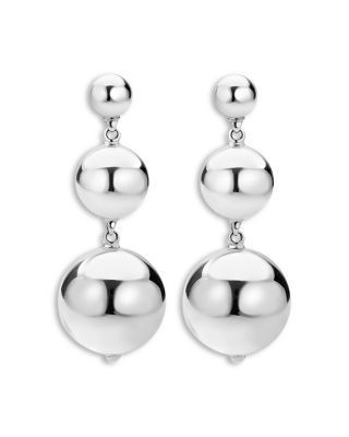 Lagos Sterling Silver Caviar Bubbly Triple Bead Drop Earrings
