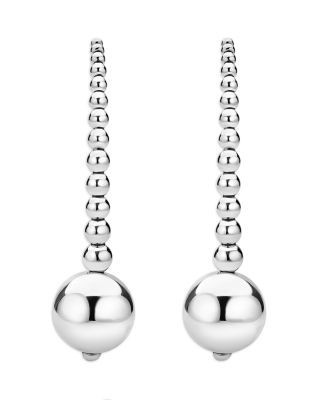 Lagos Sterling Silver Caviar Bubbly Graduated Bead Threader Earrings