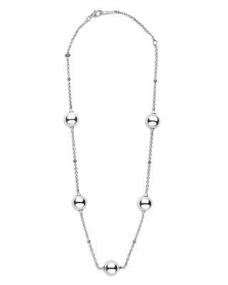 Lagos Sterling Silver Caviar Bubbly Bead Station Necklace, 18