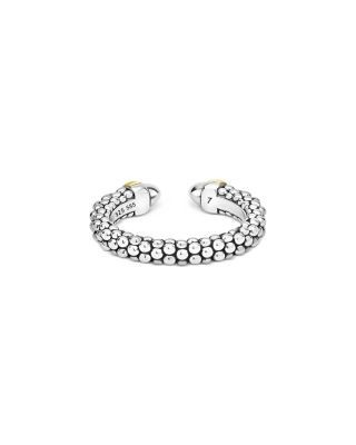 Lagos 14K Yellow Gold Sterling Silver Signature Caviar Mini Versa Stacking Ring