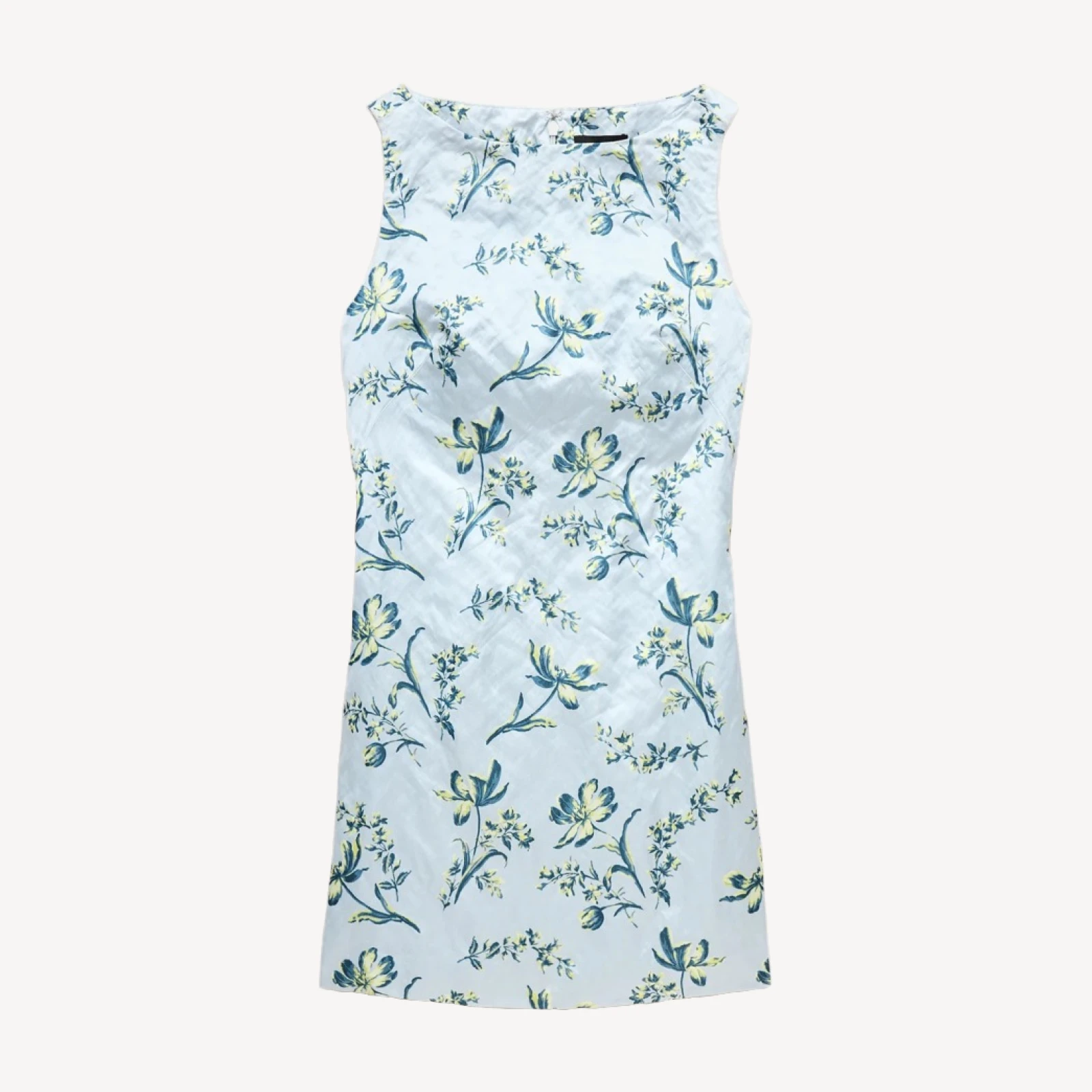 Collection shift dress in lotus-print memory satin