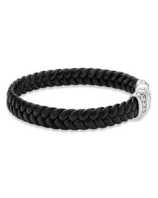 Lagos Men's Sterling Silver Anthem Braided Leather Bracelet