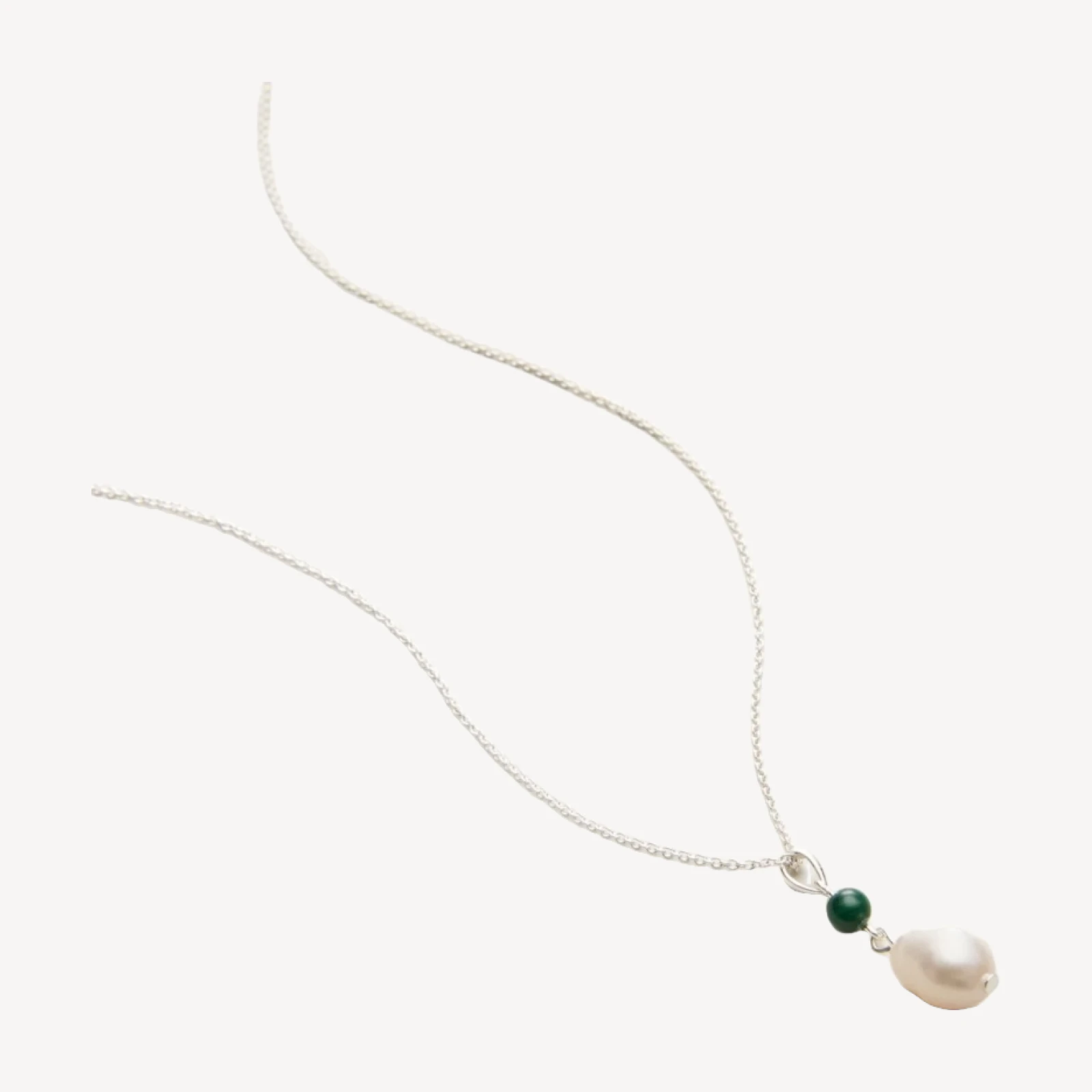 Silver-plated freshwater pearl necklace