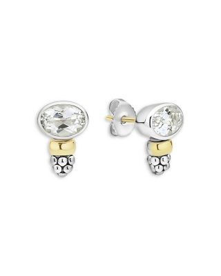 Lagos 14K Yellow Gold & Sterling Silver Topaz Stud Earrings
