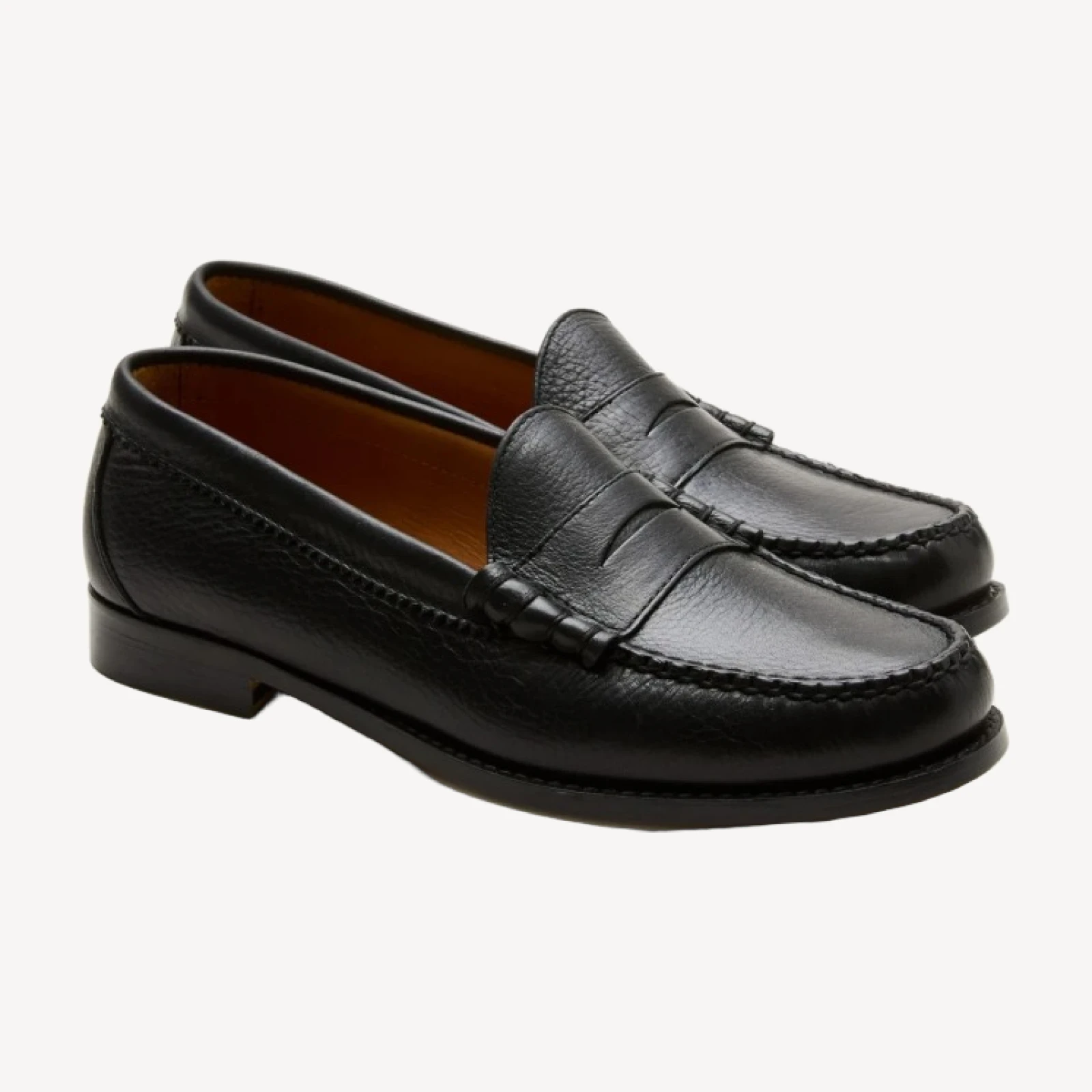 Camden tumbled leather loafers with leather soles