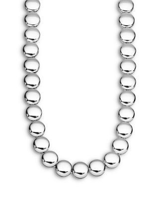Lagos Sterling Silver Caviar Bubbly Disc Collar Necklace, 16
