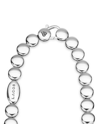 Lagos Sterling Silver Caviar Bubbly Disc Collar Necklace, 16