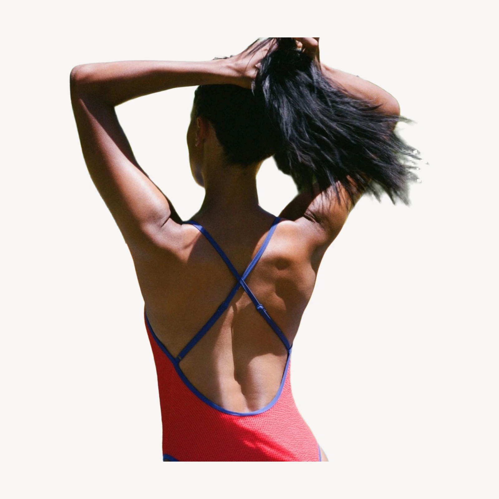 Sydney contrast-trim scrunchie one-piece swimsuit
