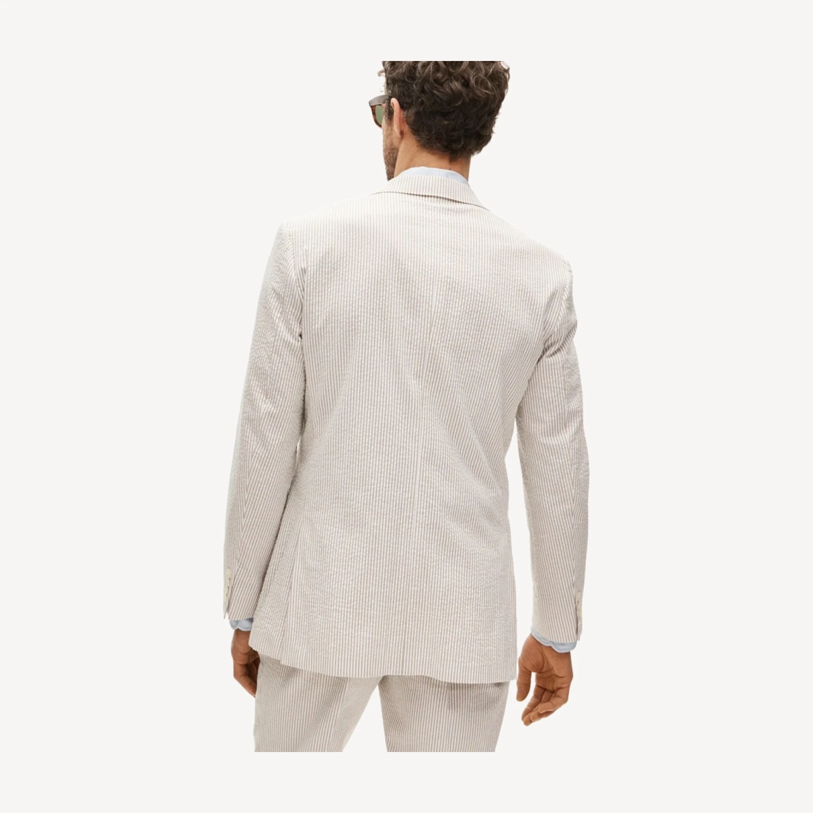Ludlow Slim-fit suit jacket in cotton seersucker