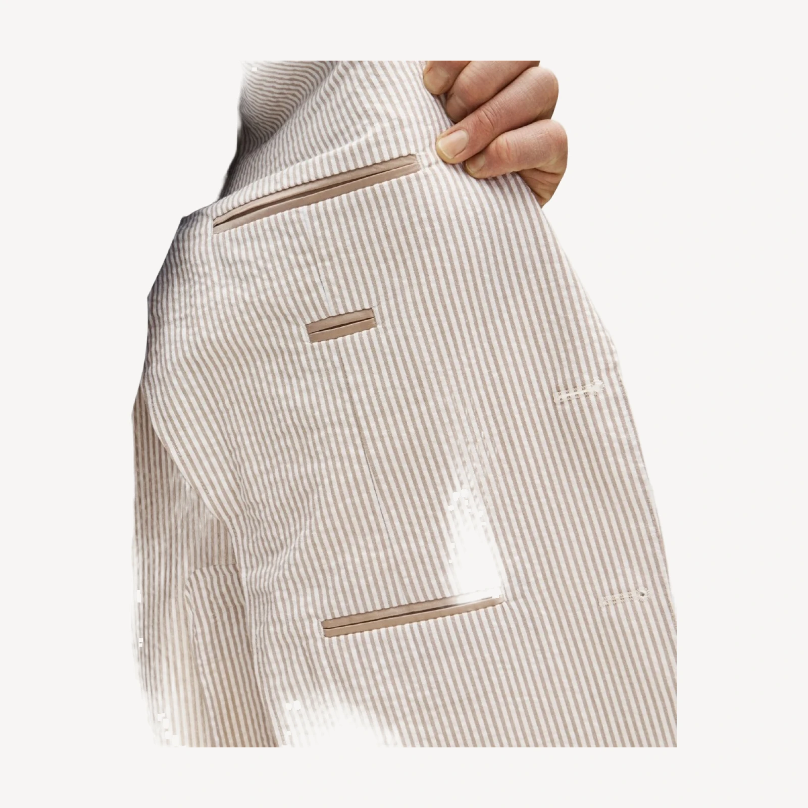 Ludlow Slim-fit suit jacket in cotton seersucker