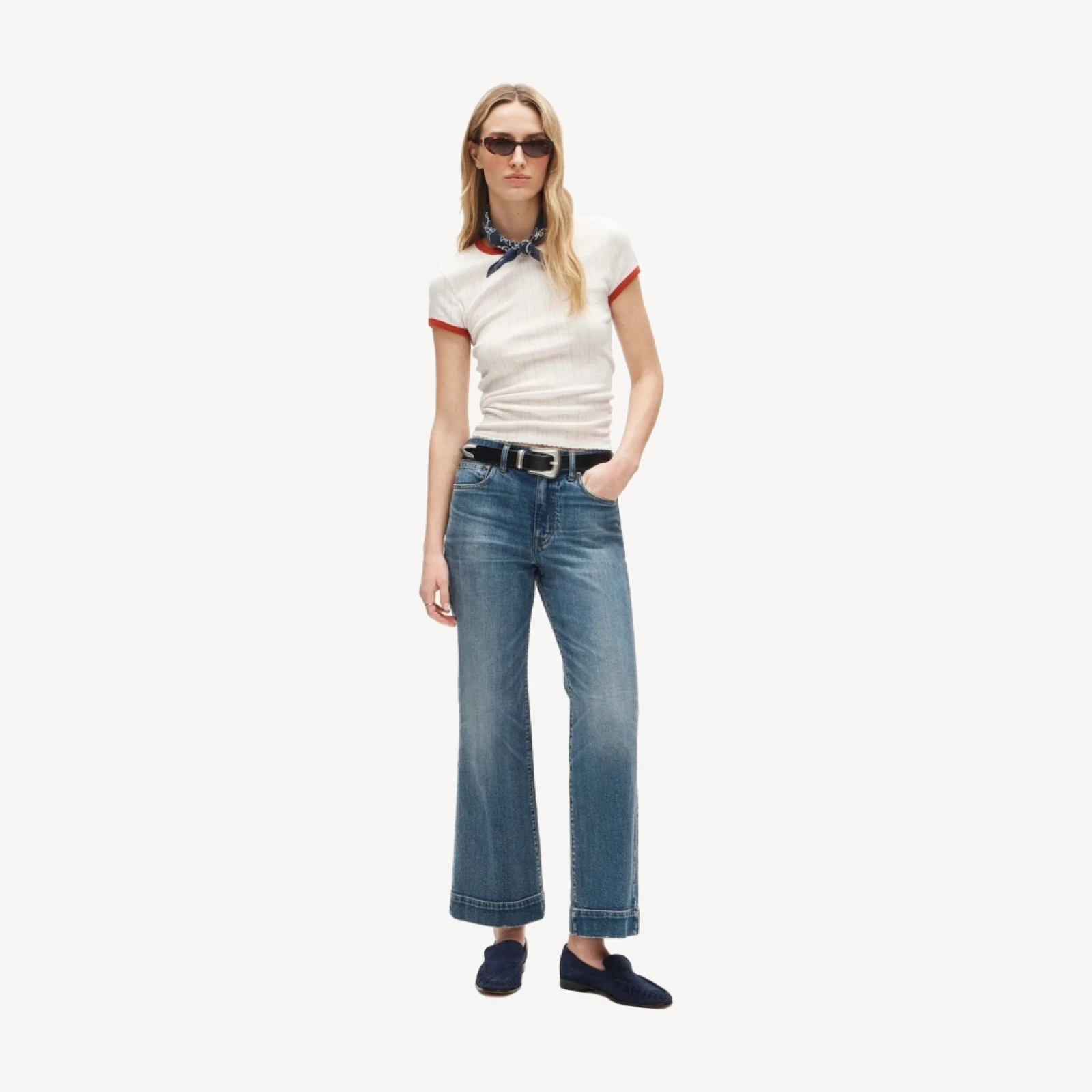 Charley kickout cropped jean in semi-stretch