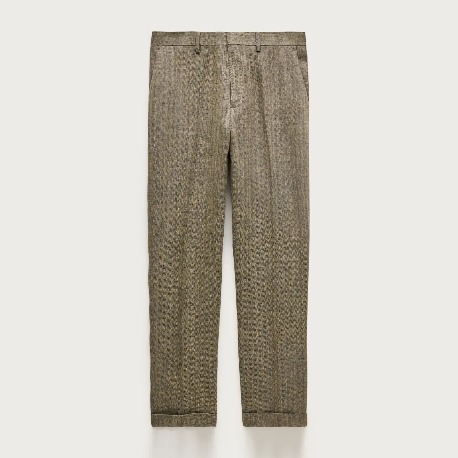 Crosby Classic-fit suit pant in linen herringbone twill