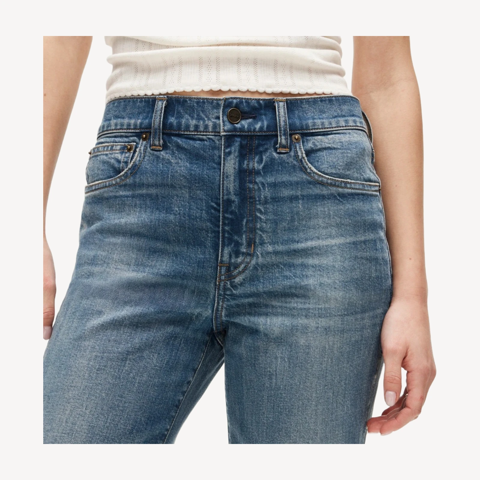 Charley kickout cropped jean in semi-stretch