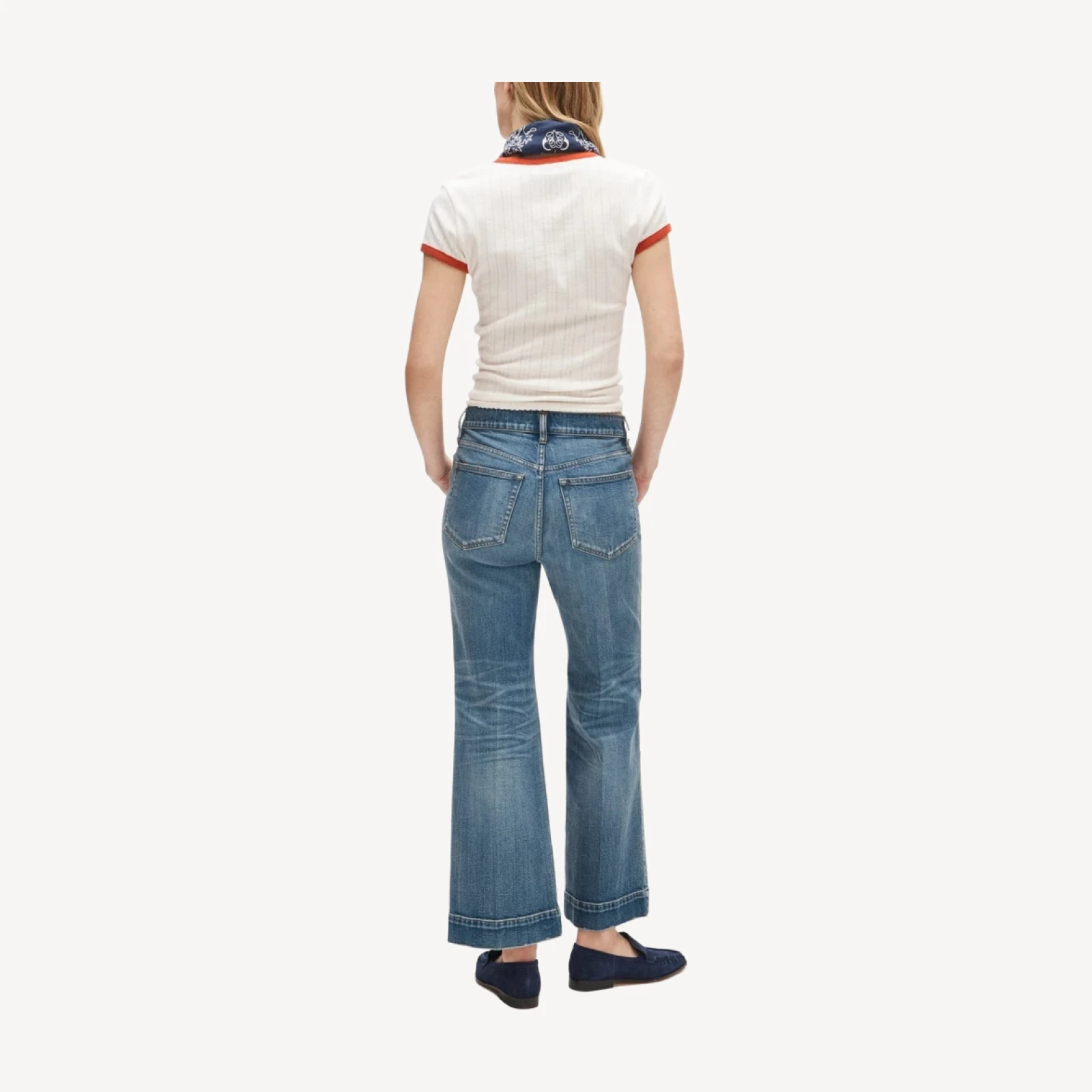Charley kickout cropped jean in semi-stretch