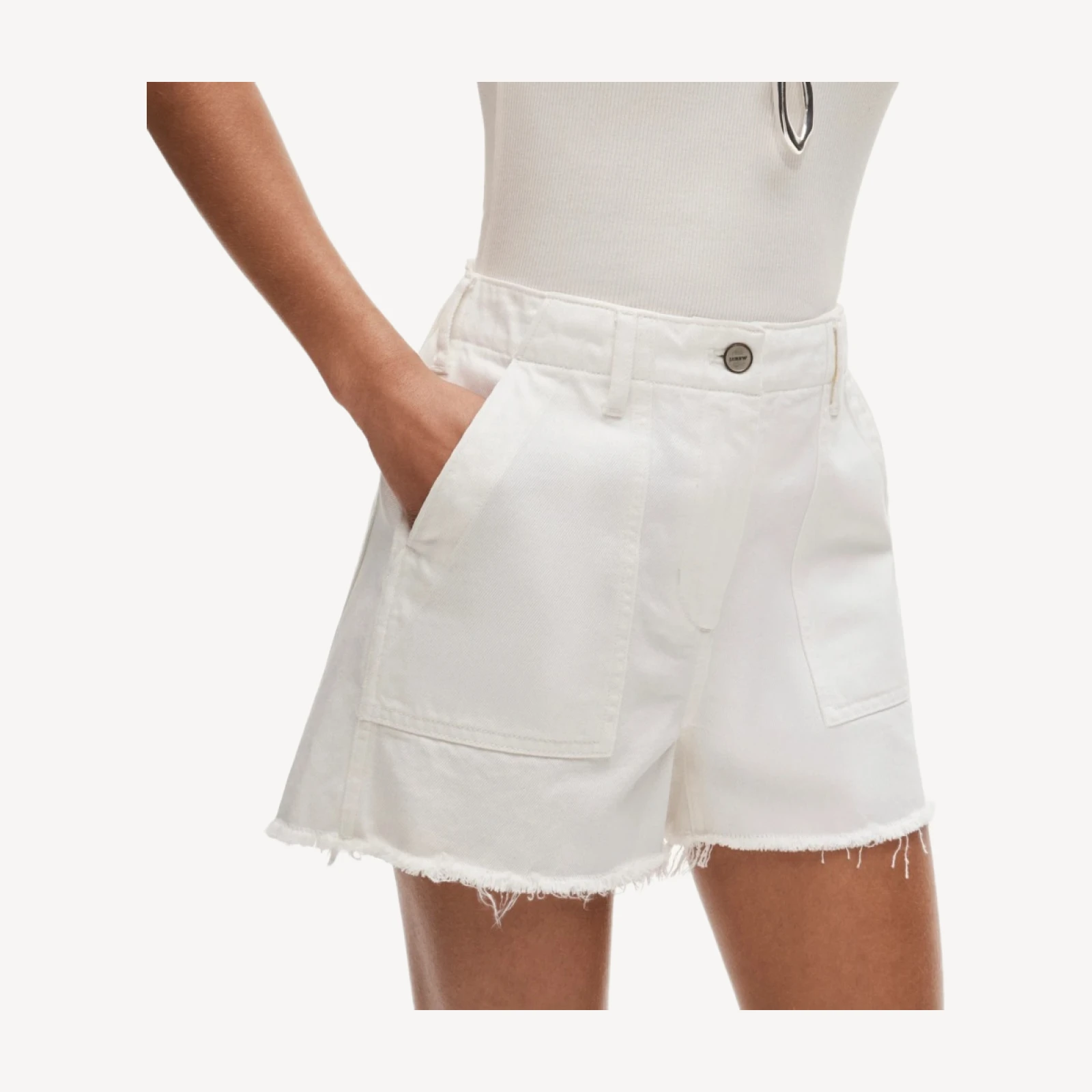 Utility-pocket denim short