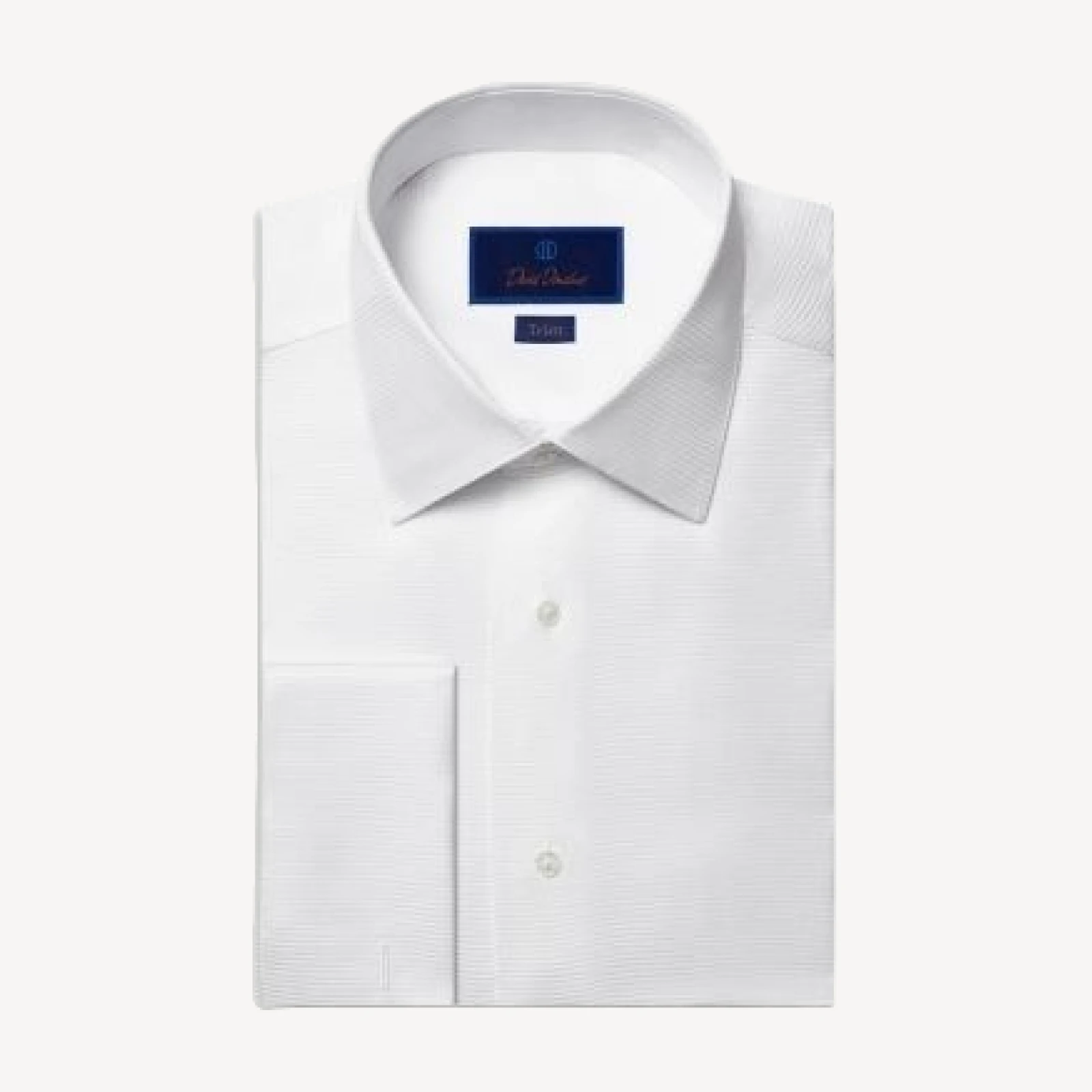 David Donahue Trim Fit Horizontal Rib Formal Shirt
