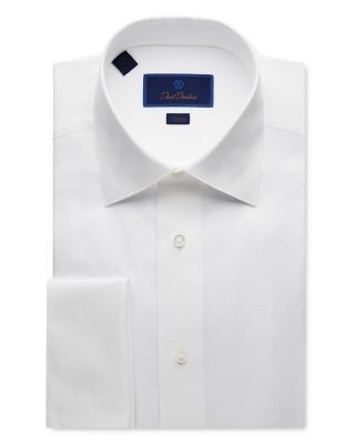 David Donahue Dobby Weave French Cuff Trim Fit Formal Shirt