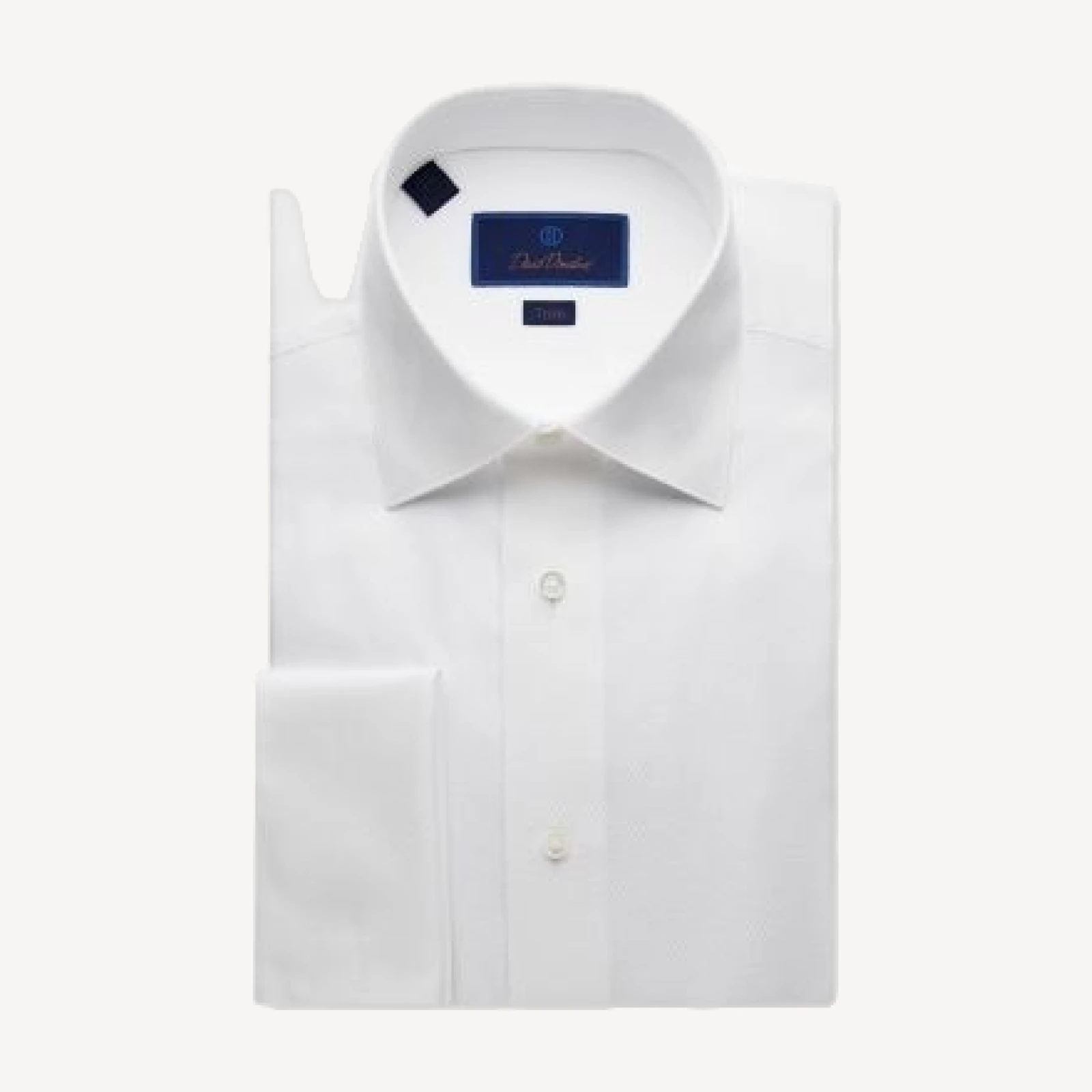 David Donahue Dobby Weave French Cuff Trim Fit Formal Shirt