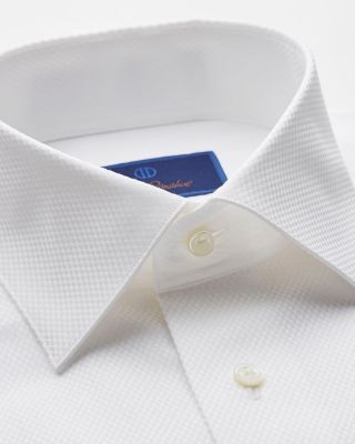 David Donahue Dobby Weave French Cuff Trim Fit Formal Shirt