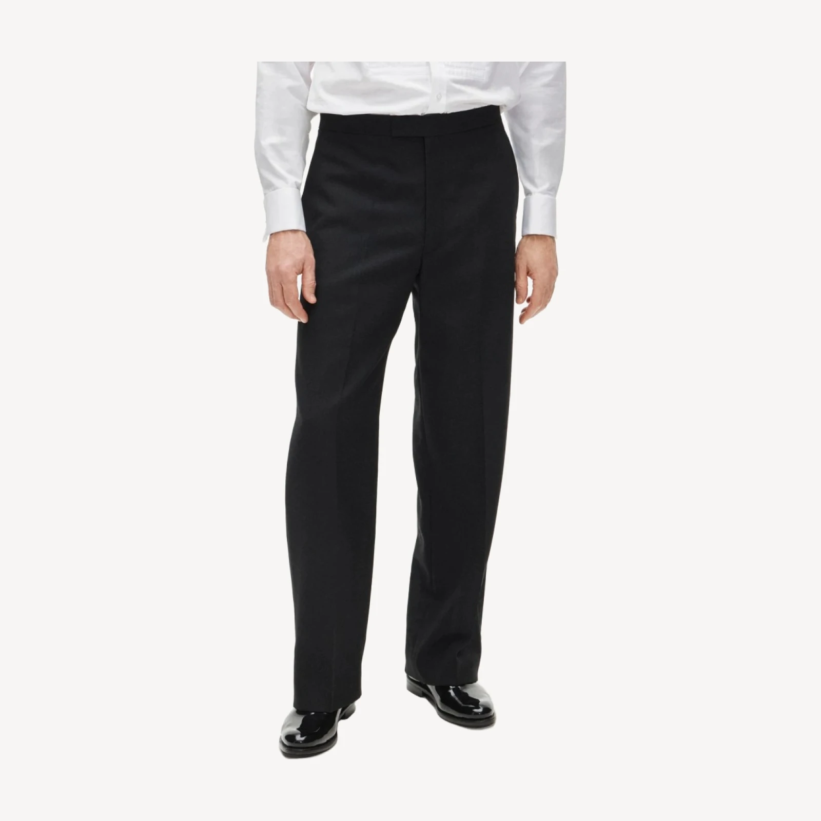 Relaxed-fit tuxedo pant in English fresco wool