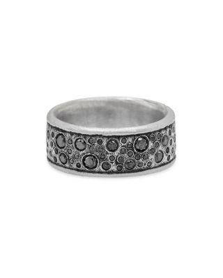 John Varvatos Men's Sterling Silver Stardust Black Diamond Band
