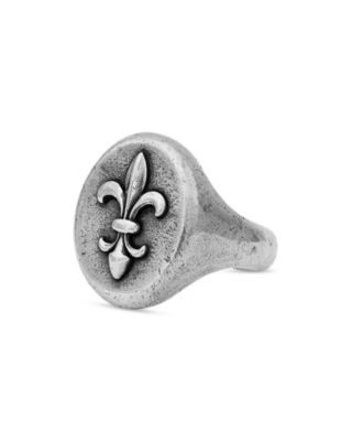 John Varvatos Sterling Silver Fleur De Lis Signet Ring
